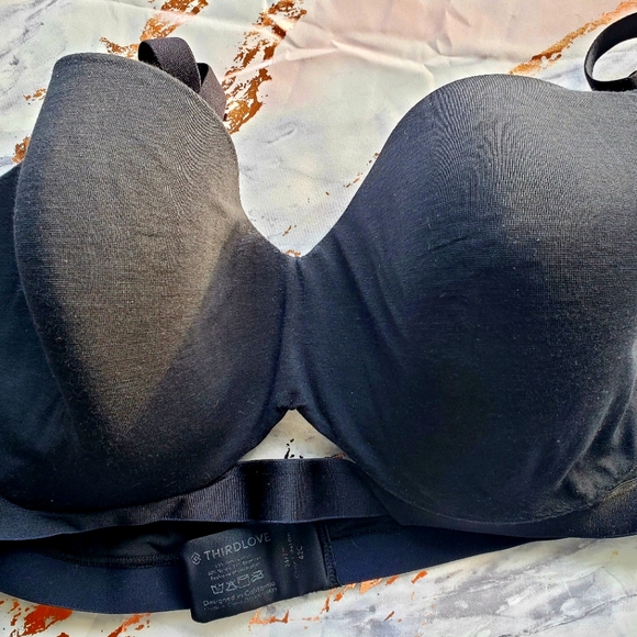 Thirdlove size 42C Black 24/7 Cotton T-Shirt Bra Pre-Owned but in Great Cond. - Picture 2 of 2